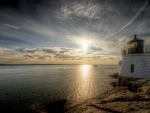 lighthouse on the coast hdr