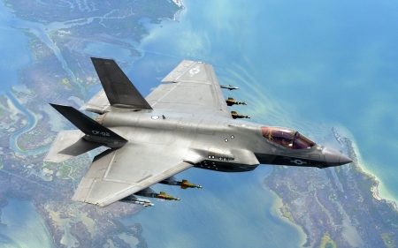 Lockheed Martin F35 Lightning II - aircraft, lightning, f35, military