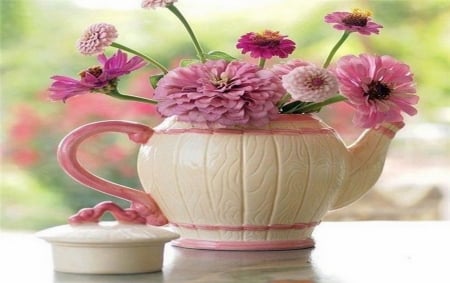 vase of flowers - flowers, vase, decoration, table, table decoration