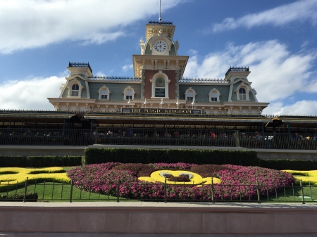 Walt Disney World Train Station - train station, floral mickey, mickey mouse, disney world, walt disney world