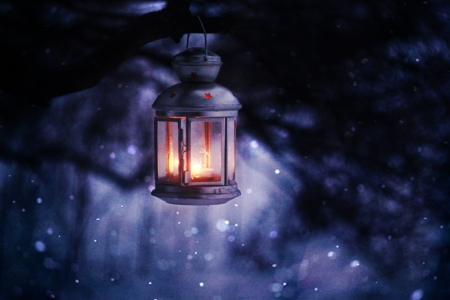 :) - abstract, winter, blue, lantern