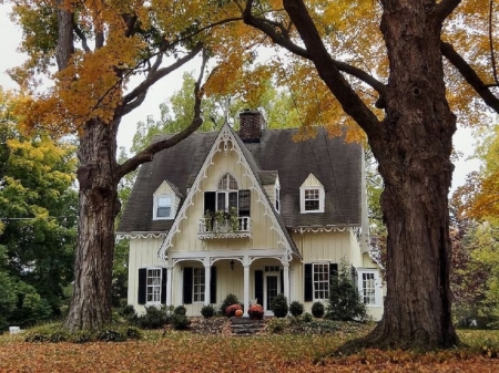 Vacations House in a Fall Season