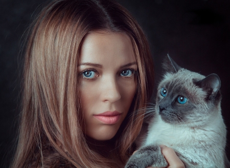 â¤ - beauty, woman, cat, girl, beautiful, lovely