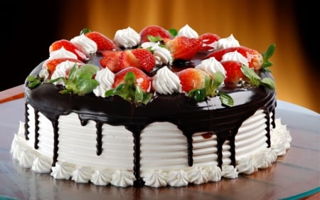 Cake - chocolate, strawberry, cake, delicious