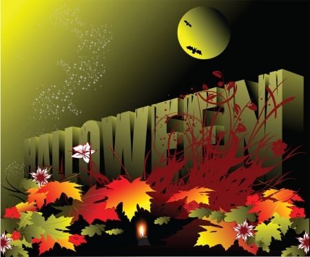 Halloween - fall, autumn, halloween, pumpkin, leaves