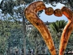 orange heart of napoli sculpture hdr