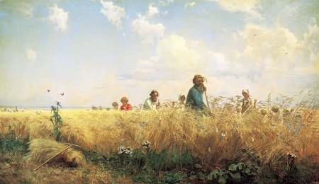 Harvest - harvest, crops, art, people