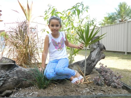 Little girl in Garden - cute, little girl, young, innocent