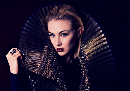 Sarah Gadon - woman, actress, sarah gadon, girl, fashion, golden, black, model