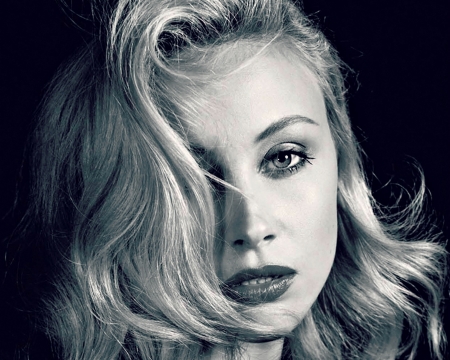 Sarah Gadon - woman, actress, sarah gadon, girl, bw, black, white, face, blonde