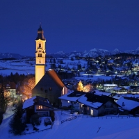 church in pfronten germany on a wintry night