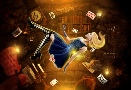 Alice Falling - abstract, chairs, fantasy, alice