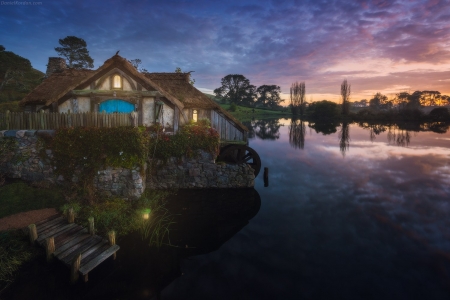 :) - sky, house, abstract, river