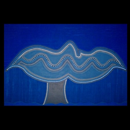 Whale tales of the Tasman sea. - whale, sea, aboriginal art, blue