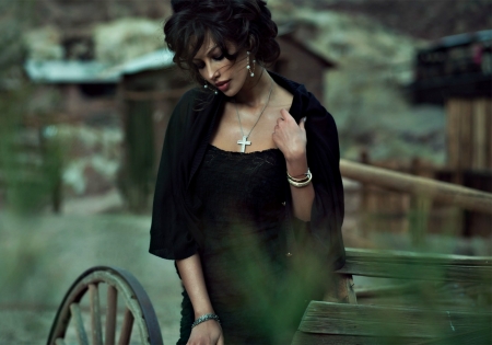 Madalina Ghenea - romanian, black, woman, green, model, girl, fashion, Madalina Ghenea