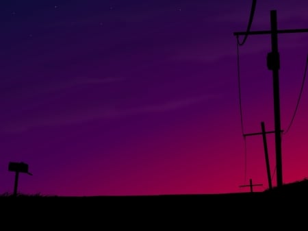 purple sunset - beauty, dusk, night, purple