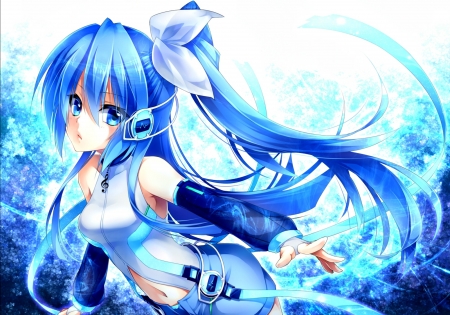 Hatsune Miku - hatsune miku, girl, vocaloid, blue, anime, manga