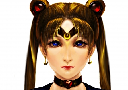 Sailor Moon - jakuroi, sailor moon, manga, anime, white, girl, face, blue eyes