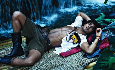 Marlon Teixeira - male, water, summer, model, white, man, marlon teixeira, blue, green, sea