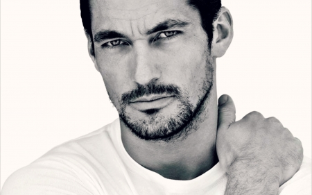 David Gandy - male, bw, david gandy, black, model, white, face, blair getz mezibov, man