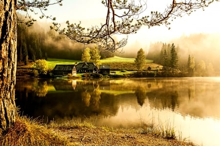 Countryside Scenery - scenery, lake, natute, country