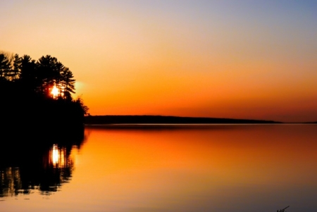 Wonderful nature - lake, nature, amazing, sunset