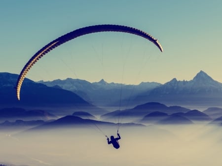 Paragliding - space, beauty, mountain, air