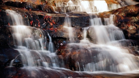 Waterfall - nature, stones, mountain, waterfall