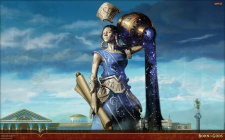 Ephara god of the polis ~ Zodiac - Aquarius - game, water, poster, blue, girl, magical, magic the gathering, aquarius, fantasy, woman, art, ephara god of the polis