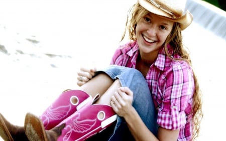 Friendly Smile - style, girls, western, women, models, hats, cowgirls, fun, female, boots, fashion