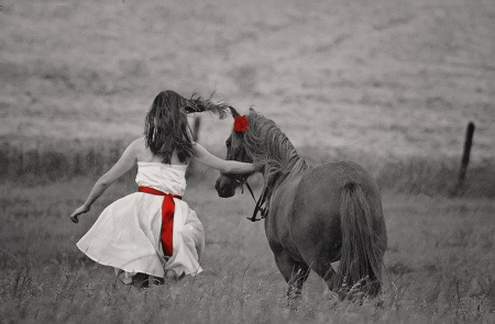 Run run baby - friends, cute, horse, cowgirl