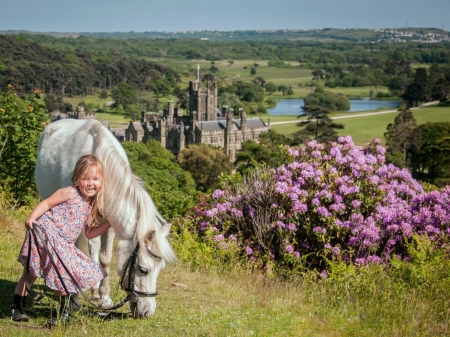 My pony - pony, little girl, cute, friends, love