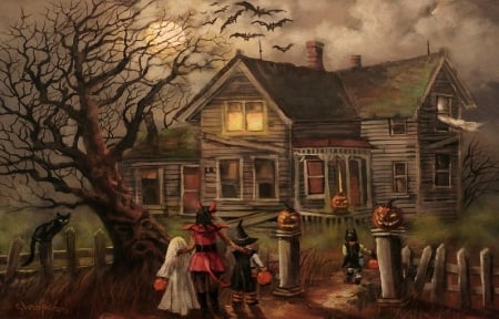 Spooky House - halloween, house, kids, lights