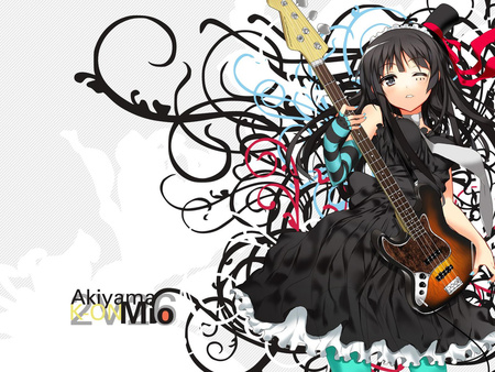 Mio Akiyama - guitar, anime, girl, mio akiyama, mio