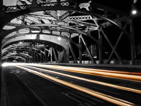 sacramentotowerbridgepassing - abstract, black