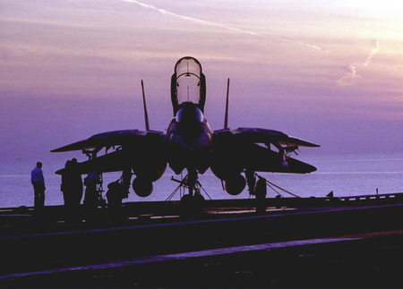 Tomcat - jet, wing, recon, fighter, sunset, carrier