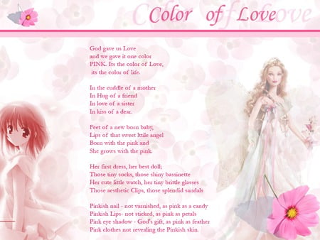 The Color of Love - anime, poem, love