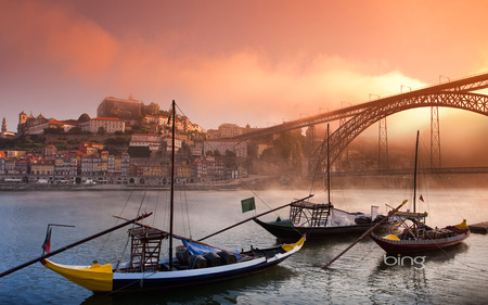 The best of the best of Bing - Barges on the river - windows7theme, barges, bing, river