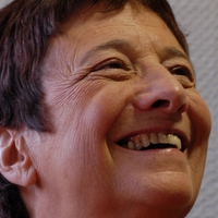 Arlette Laguiller smiling