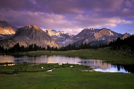 Pioneer Basin California - nature, california, landscape, summit, lake, grass, mountains