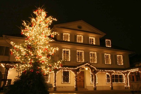 Lighthouse on feast time - christmas, feast