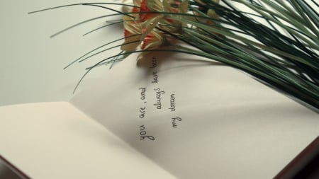 *Always* - flowers, table, writing, notebook