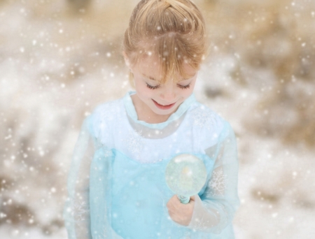 Elsa - photography, winter, girl, blue