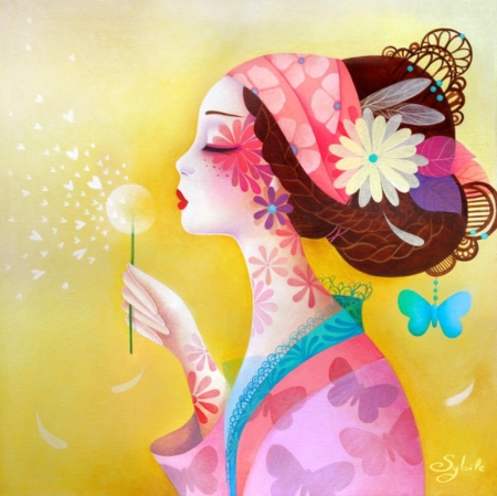 Flora - abstract, art, lady, flora