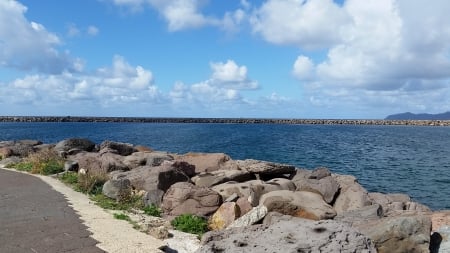 Sea, Sun and Love. - sardinia, walking, sea, travel, ocean, italy, rocks