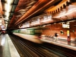 paris subway train in motion hdr