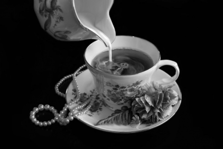 Remember When - abstract, pearls, cup, teatime