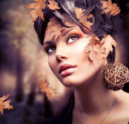 autumn Beauty - fall, Beauty, autumn, model, face