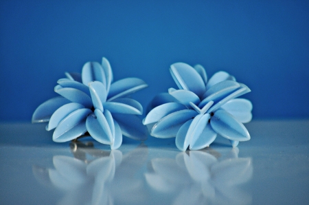 Blue Earings - flowers, blue, earings, girly