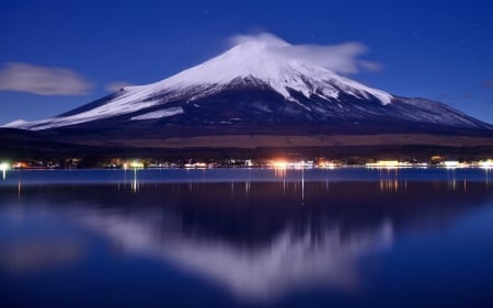 Mount Fuji Reflection - nature, fuji, mountain, japan